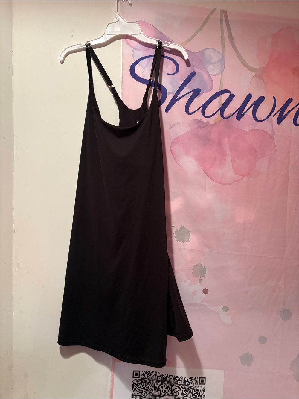Black active Dress with Adjustable Straps shorts underneath